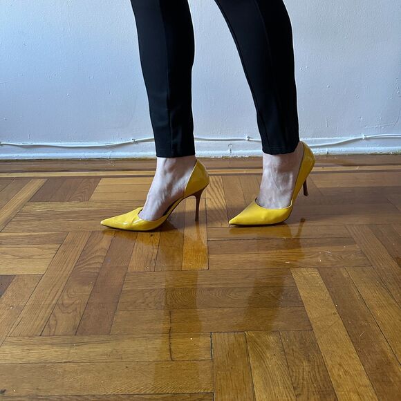 Bakers Yellow Patent D'orsay Wooden heel Size 11 - Picture 4 of 8